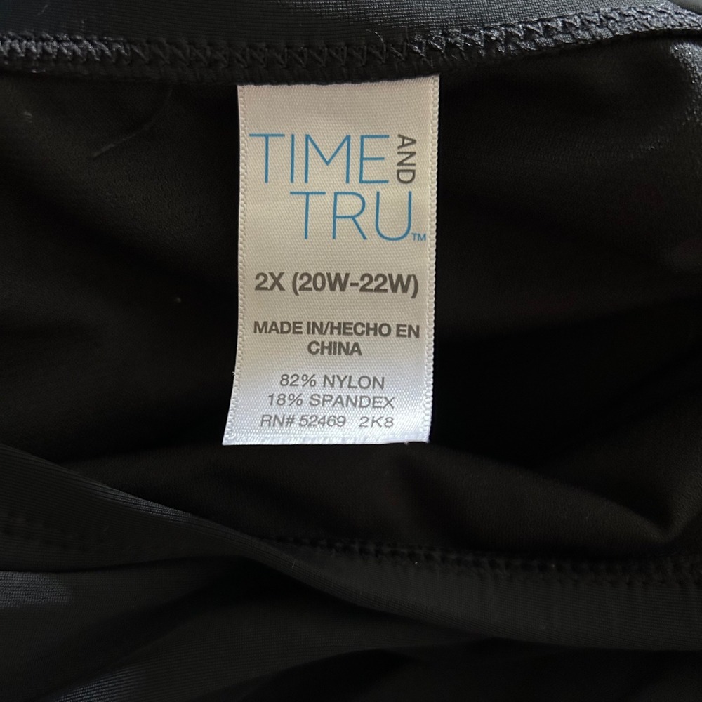 Time And Tru Swimsuit Strappy Bottoms Womens Size 2X (20W-22W) Black Swimwear - Picture 2 of 4